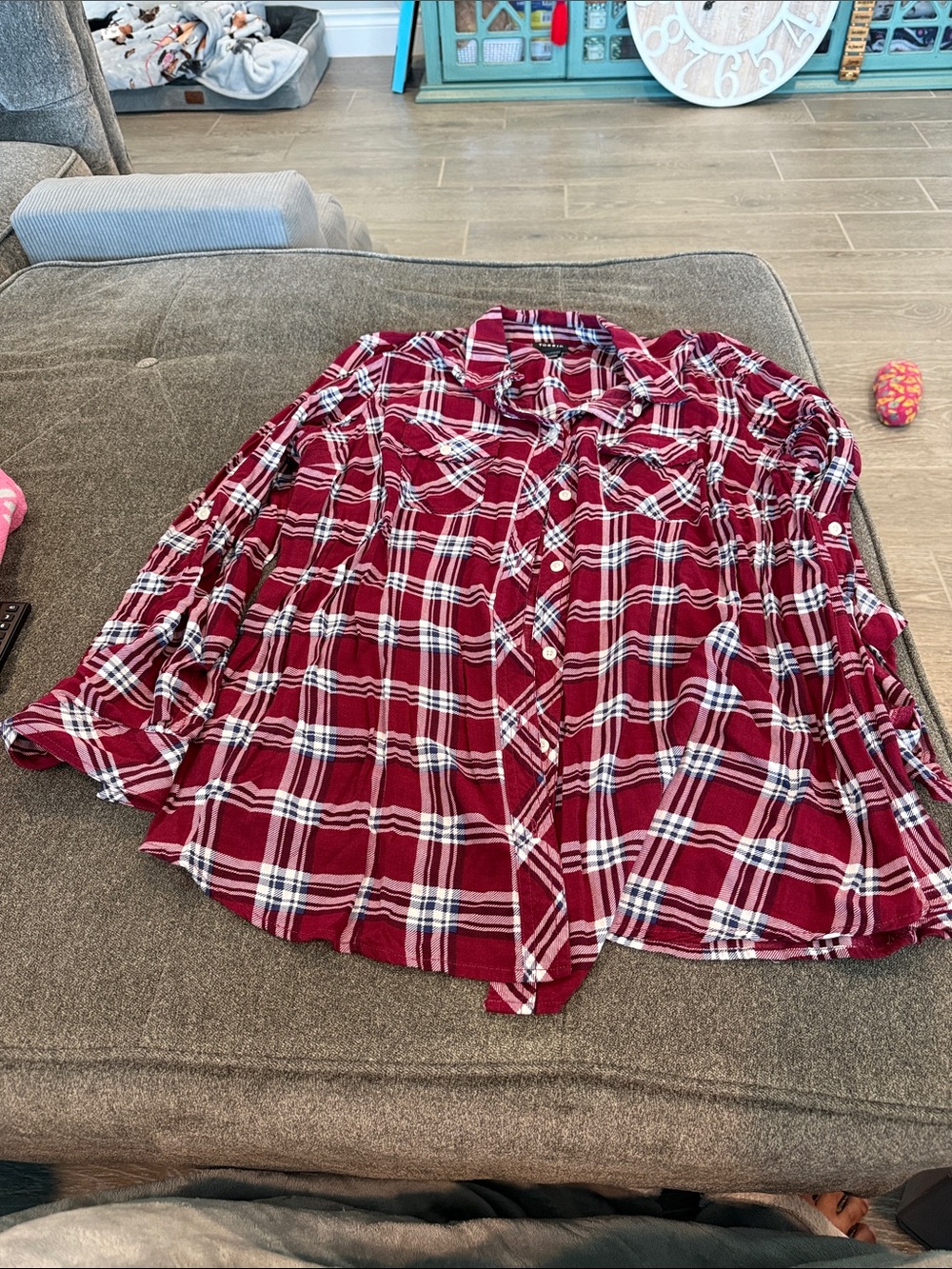 torrid Red Plaid Button-Down Shirt
